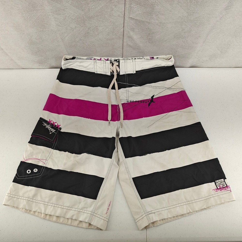 Vintage Billabong Board Shorts Mens 33 Multicolor Striped Joel Parkinson Parko
